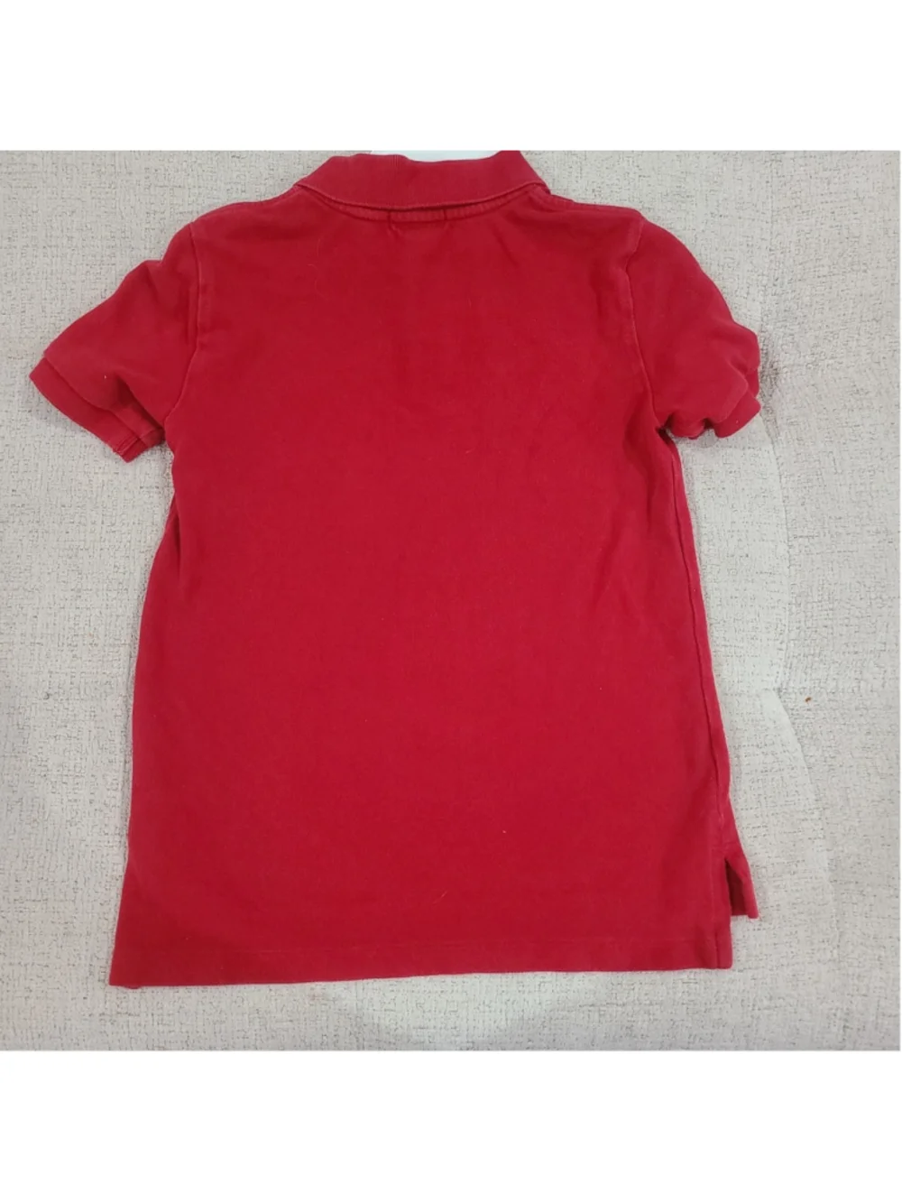 Polo Ralph Lauren Red Polo Short Sleeve Shirt Size Boys 7 Pique Cotton Navy Logo